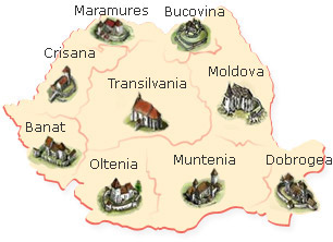 Mappa Romania per regioni